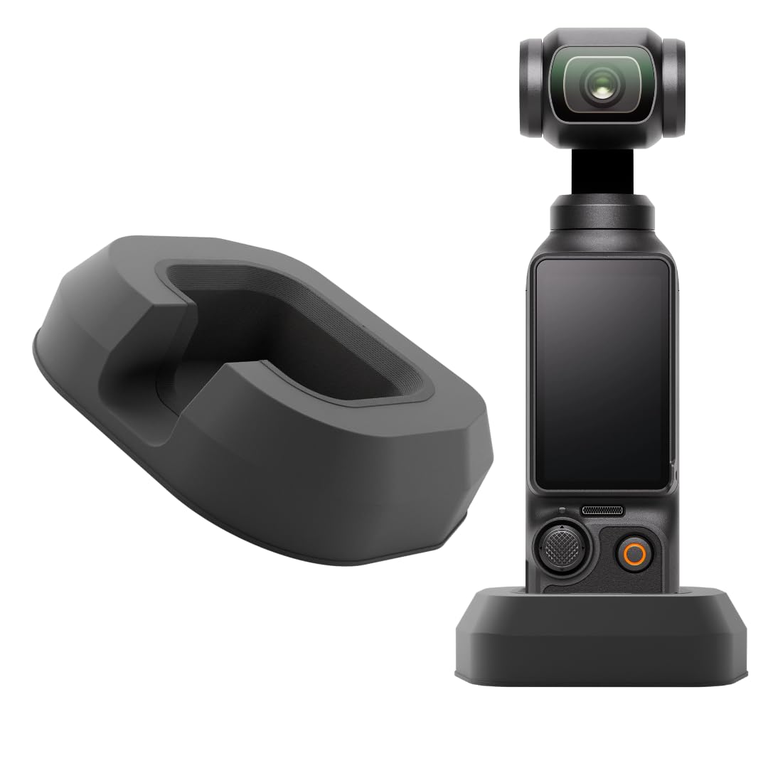Osmo Pocket 3 Stand Mount for Desktop & Table | Replace Tripod | Silicone & Foam Protection | for DJI Osmo Pocket 3 Creator Combo Accesories (Black)