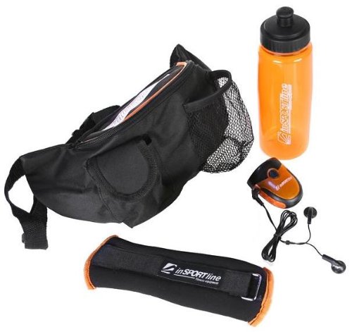 inSPORTline Set pedometro, pedometro, con radio FM, 2 x 0,5 kg, peso bottiglia