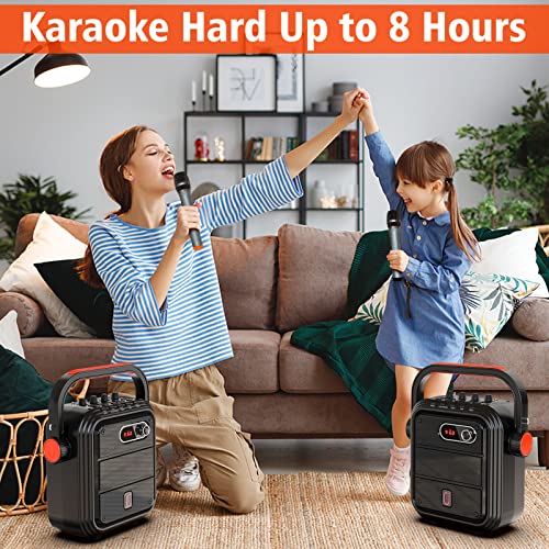 JYX Karaoke Anlage mit 2 Mikrofonen, Lautsprecher Bluetooth Karaoke System PA Komplettsets Anlage Karaoke Maschine unterstützt TWS/AUX/FM/Rec/TF/USB für Party/Erwachsene/Kinder