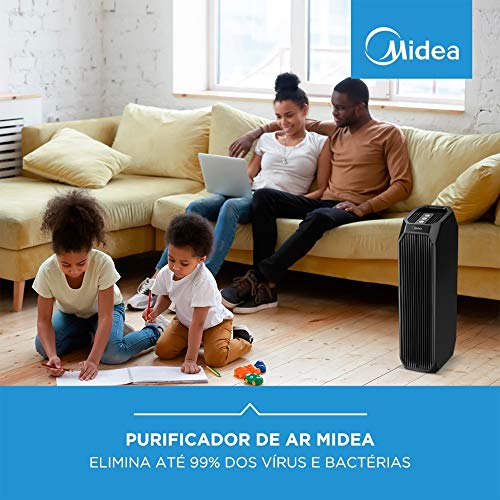 Purificador de Ar HEPA com Filtro de Carvão Ativado e LED UV para Alergias, Pólen, Animais de estima