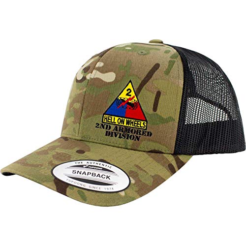 Army 2nd Armored Division Full Color Trucker Hat miniatura 1