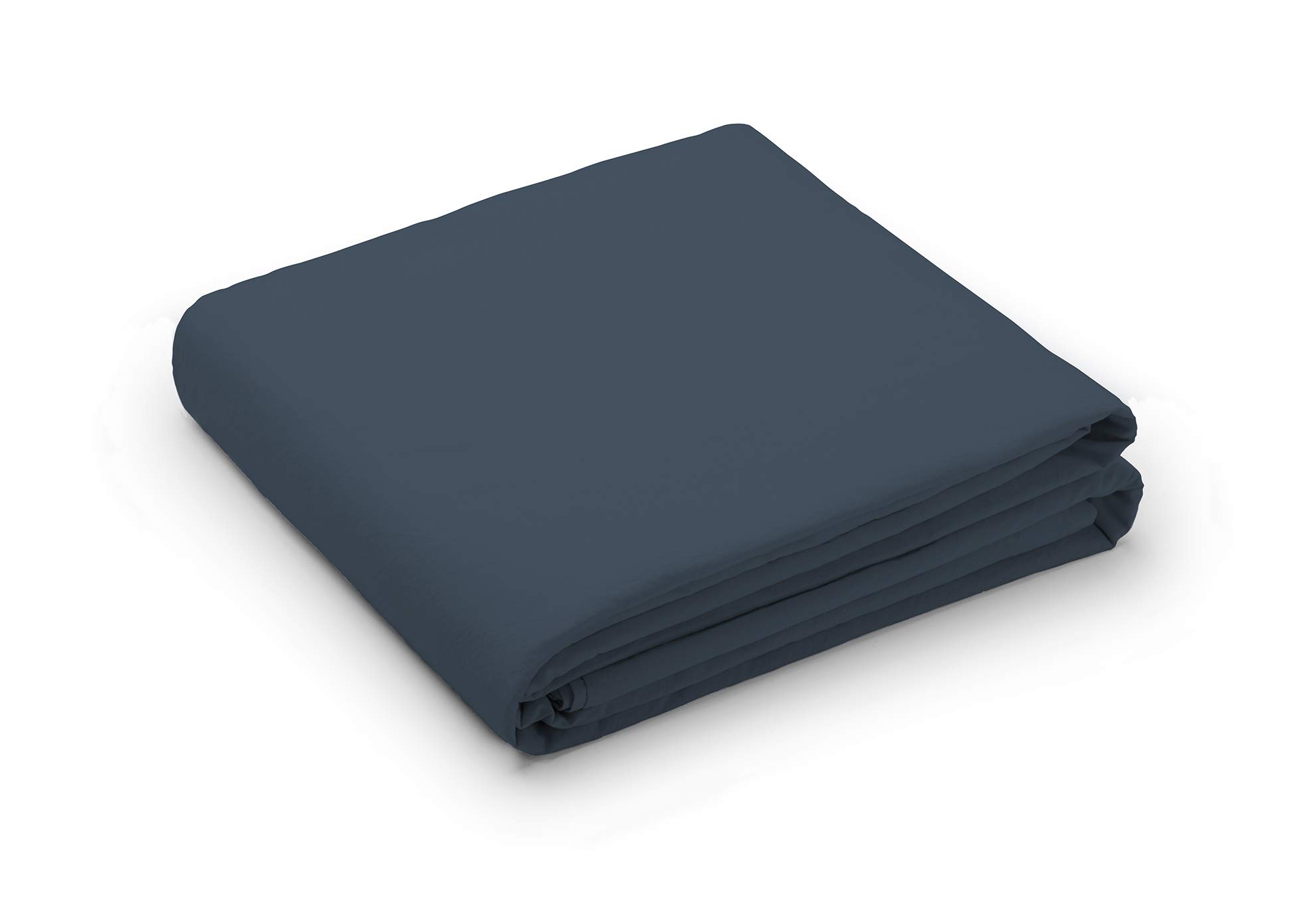 L1NK STUDIO Drap Plat uni pour lit 90 cm (160X280cm) 100% Coton (Percale 200 Fils) Blueberry