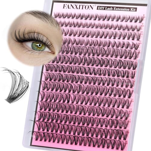 Image of FANXITON Lash Clusters 280 Pcs Wispy Lash Clusters D 8-16 MM Natural Eyelash Clusters 30D Individual Eyelash DIY Lash Extensions at Home (30D)