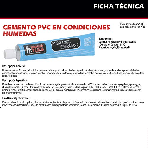 Cemento en tubo PVC azul 60 mL miniatura 5