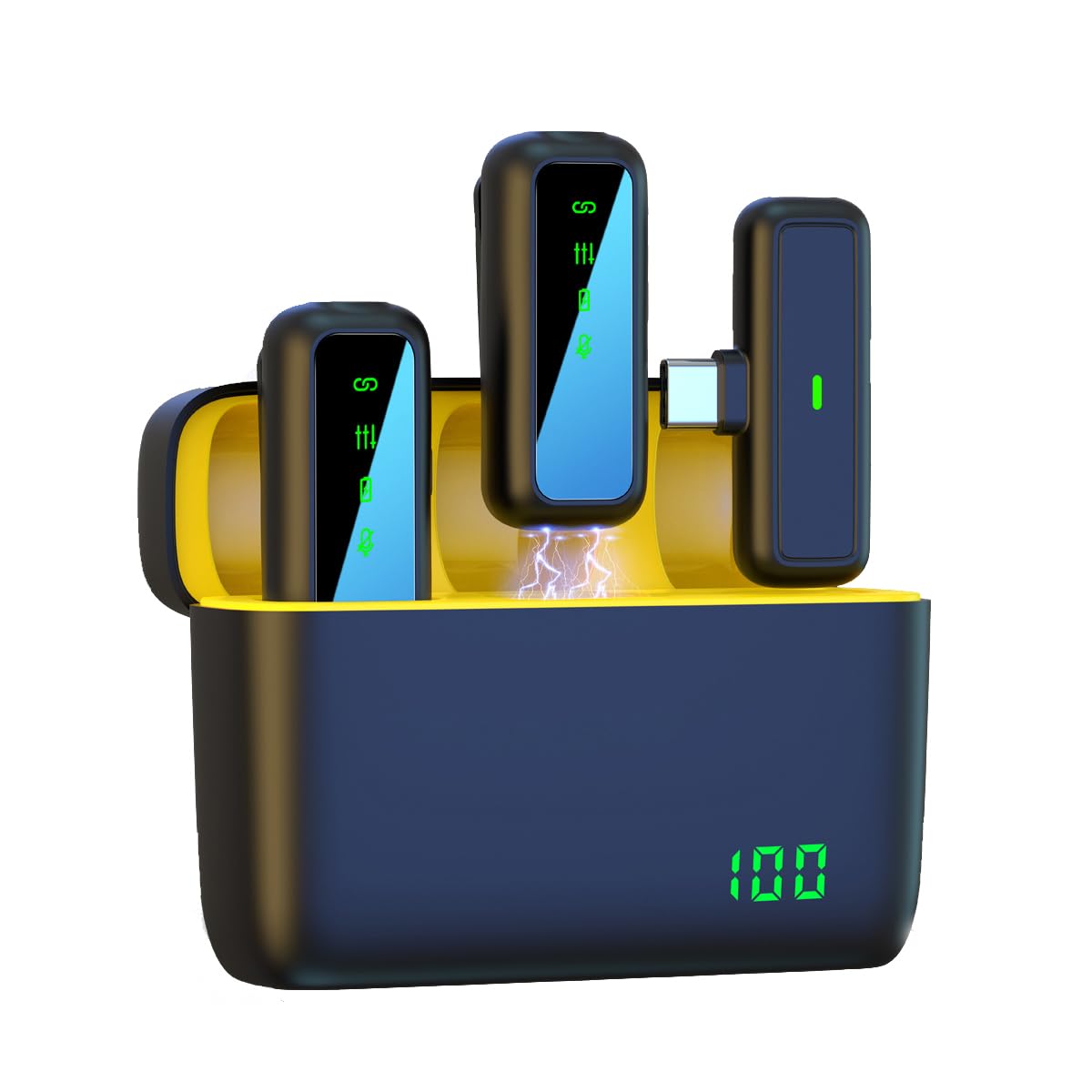 UNIGEN AUDIO UniMic Pro X200 Wireless Microphone, 24H Charging Case, Lavalier Microphone Noise Reduction, Android iPhone with Type-C Microphone for Video Recording, Interviews, YouTube,