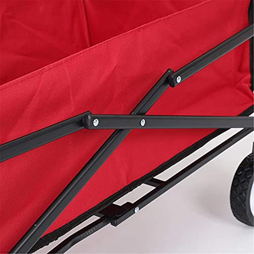 Garden Trolley Cart Rojo Carretilla para Jardín Plegable con Ruedas Neumáticas y Capacidad 90L y 80kg miniatura 2