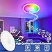 UprizeP RGB LED Ceiling Light, with Bluetooth Speaker, 24W 11Inch Smart Music Ceiling Lamp with App and Remote Control, 3000K-6500K Color Changing Lights Fixture for Child Bedroom Bathroom, White