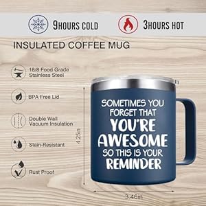 Gifts for Men - Sometimes You Forget You're Awesome Coffee Mug, Birthday Gifts for Men, Him, Dad, Guy, Stocking Stuffers White Elephant Gifts - 14Oz Navy Blue Gifts for Men Sometimes You Forget Youre Awesome Coffee Mug Birthday Gifts for Men Him Dad Guy Stocking Stuffers White Elephant Gifts 14Oz Navy Blue