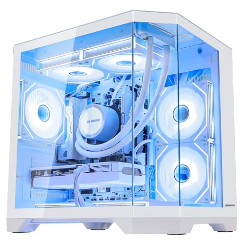 Image of Ocean of Stars AI-Optimized Gaming PC AMD Ryzen 7 9700X 8-Core 3.8GHz, RTX 5060 8GB, 32GB DDR5 RAM 6000MHz,1TB PCIe +2TB SATA SSD, WiFi&BT Prebuilt PC 850W PSU,Liquid Cooler,Windows 11-White