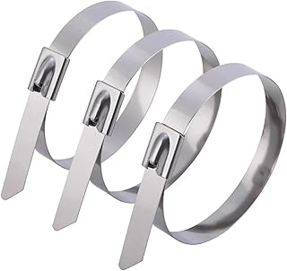 20/40Pcs Stainless Steel 0.18 x 5.91inch Cable Ties Reusable Self-sealing Fastening Multi-Purpose Metal (Color : 40Pcs, Size : 4.6X150MM)