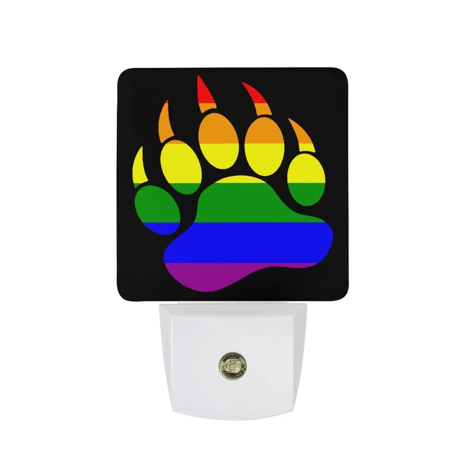 Nqrxadcrt Style Gay Bear Prides Paw Night Light Plug In Wall Lights Bedside Lamp Bedrooms Home Hallways Decoration