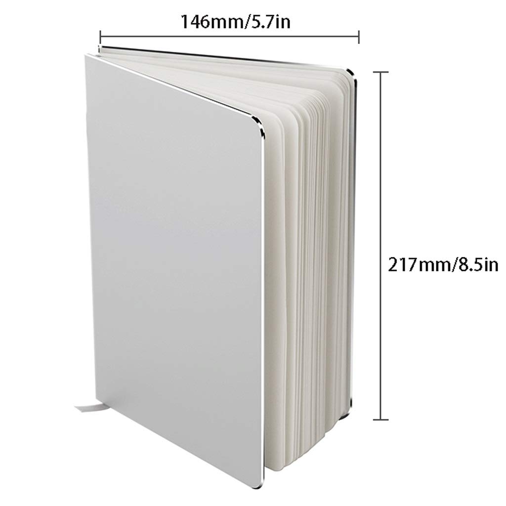 Journal A5 Metal Surface Dur Notebook Creative Horizontal Ligne intérieure Page Arrondie Coin Design Bloc-Notes Simple Exquis (Color : White)