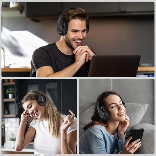 Image of Oraolo Mission 200 Bluetooth Headphones, Wireless Over-Ear Bluetooth with 3 EQ Modes,60H Playtime,Low Latency HiFi Stereo Foldable Lightweight Headset,Deep Bass for Home Office Cellphone PC Ect,Black