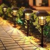 LETMY Solar Pathway Lights Outdoor, 8 Pack Bright Solar Lights Outdoor, IP65 Waterproof Auto On/Off Solar Garden Lights Solar Powered Landscape Lighting for Yard Patio Walkway Driveway Pathway - Black