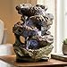 Sunnydaze Tabletop Water Fountain - Relaxing Indoor Desktop Water Feature - Rock Fountain with LED Lights - Office, Bedroom, Living Room