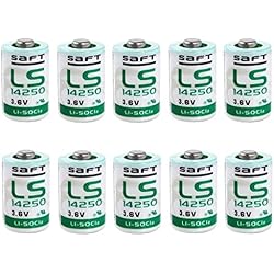 Pila 1 2 Aa 3.6 V Saft Ls14250.1/2.AA (Litio, Cloruro de Tionilo Batería (3,6.V, 10.Unidades) Blanco/Verde