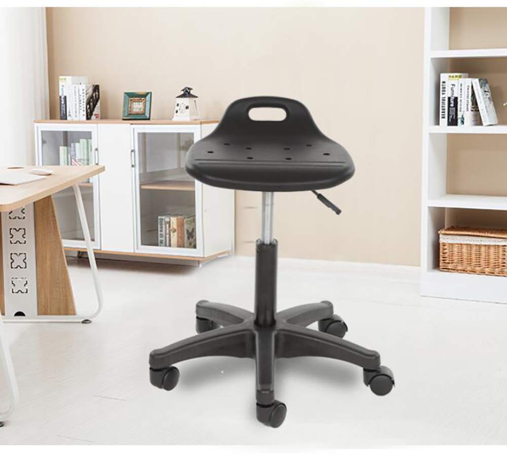 Taburete de trabajo antiestático ajustable en altura con giro de 360°, diseño ergonómico para barbería, oficina y asiento deportivo, taburete de laboratorio