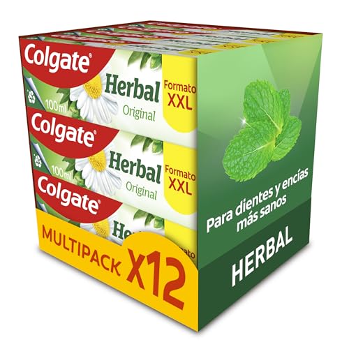 Colgate Herbal, Pasta de Dientes con Hierbas Naturales, Pack 12x100 ml