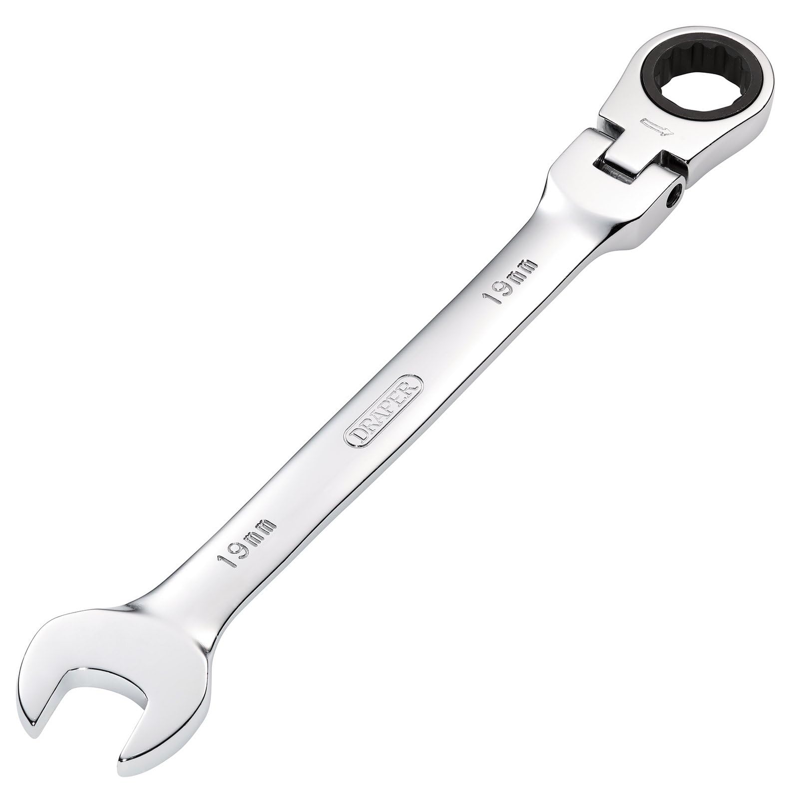 Draper 19mm Draper Hi-Torq Metric Flexible Head Ratcheting Combination Spanner 52021 from B&Q