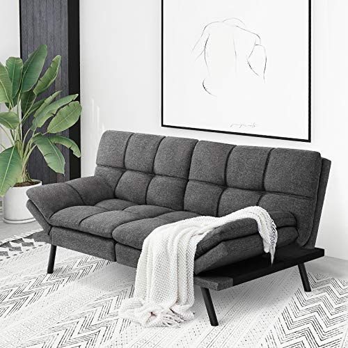 image for Milemont Futon Sofa Bed, Modern Convertible Futon Couch Bed Daybed wit