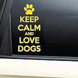 Nashville Decals Keep Calm and Love Dogs Vinyl Decal Laptop Car Truck Bumper Window Sticker - Yellow