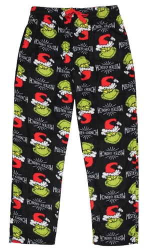 Dr. Seuss The Grinch Men's Feelin Grinchy 4-Piece Adult Holiday Lounge Sleep Gift Set with Pants T-Shirt Hat Socks3