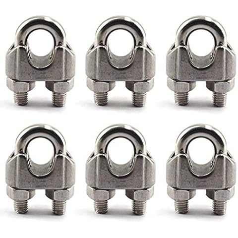 M8 Wire Rope Clip 304 Stainless Steel Cable Clamp U bolt Fastener (Pack of 6) Cover
