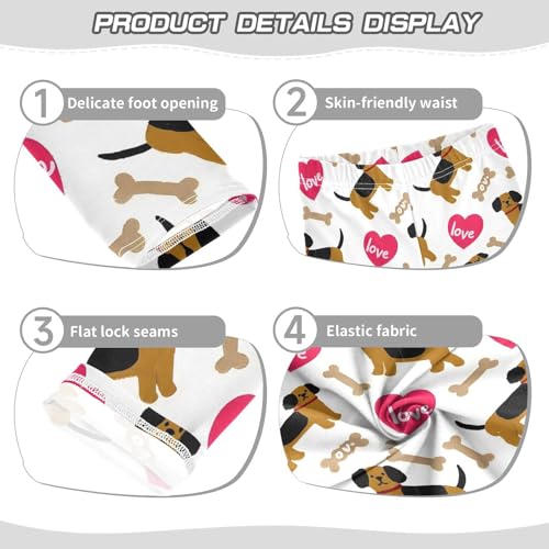 ALAZA Girls' Leggings Children's Yoga Pants Skinny Printed Dance Dog Bones Love Comfortable 4T2