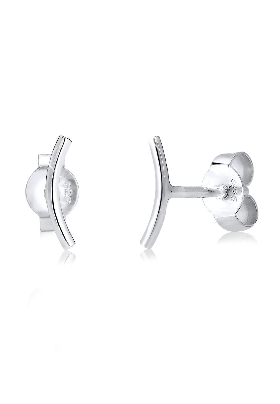 Elli Women's 925 Sterling Silver Xilion Cut Curved Geo Studs