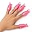 HiMo 10PC Plastic Acrylic Nail Art Soak Off Cap Clip UV Gel Polish Remover Wrap Tool (Pink)