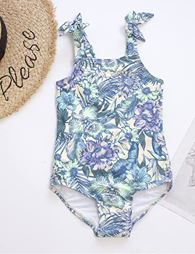 Panegy Girls One Piece Cut Out Swimsuit Floral Print Bathing Suit Swimwear2