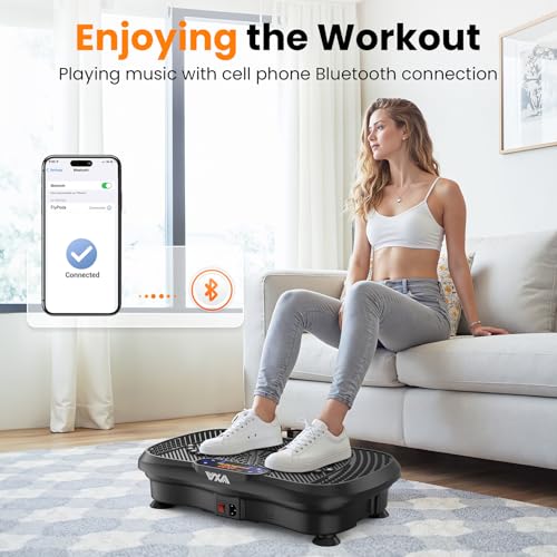 AXV Vibration Plate Fitness Platform Exercise Machine Vibrating Lymphatic Drainage Shaking Full Body Shaker Workout Vibrate Stand Shake Board Sport Gym for Weight Loss Fat Burner for Women Men - Image 4