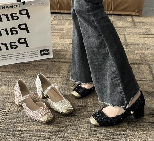 Womens Sequins Glitter Slingback Heels,Closed4