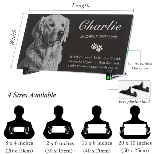 Image of Personalized Pet Memorial Stone - Custom Granite Grave Marker for Dogs Cats