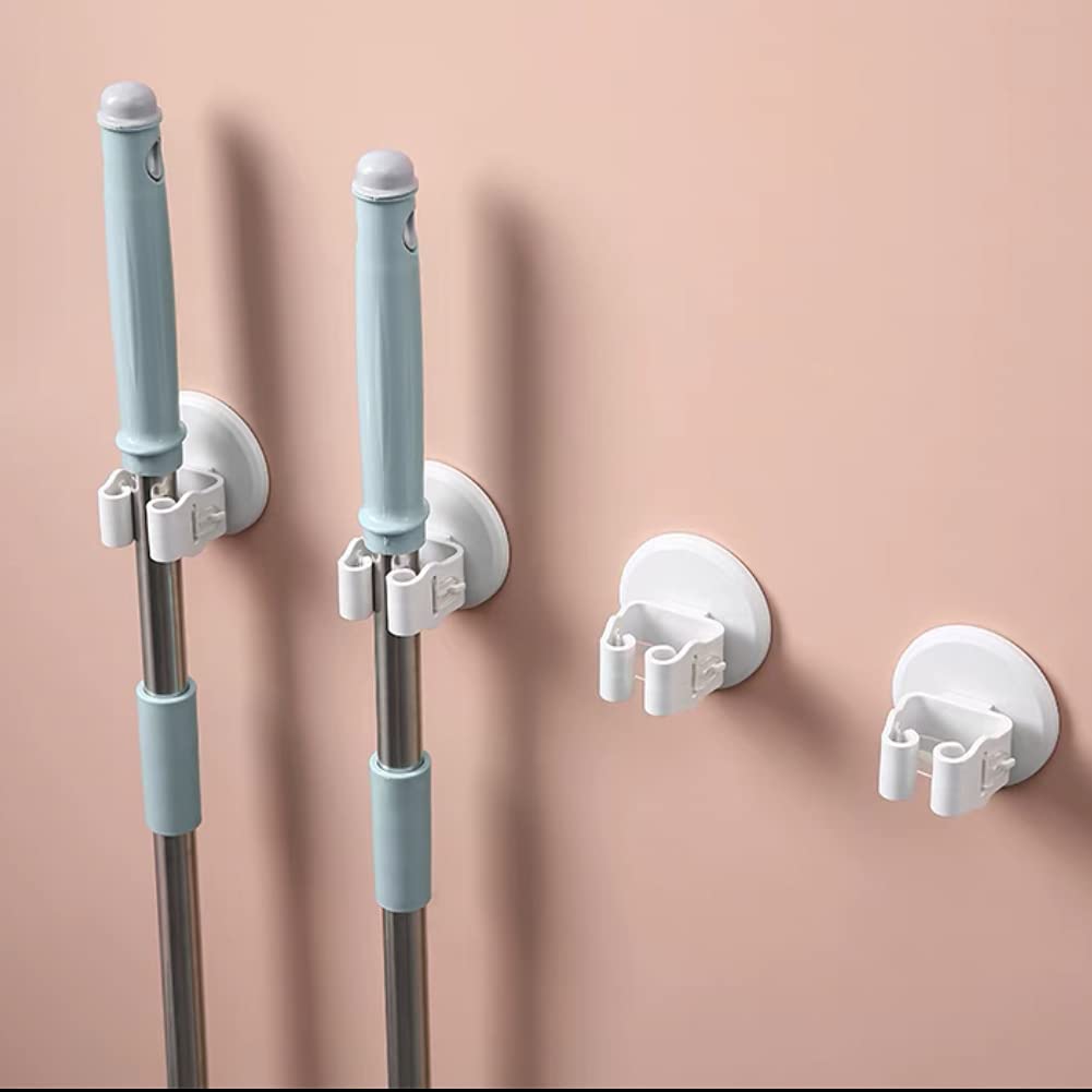 Portascopa A Muro Senza Fori - Set Da 2 Con Gancio | Supporto Per Scope E Mocio | Per Cucina, Bagno, Garage - Foto 7