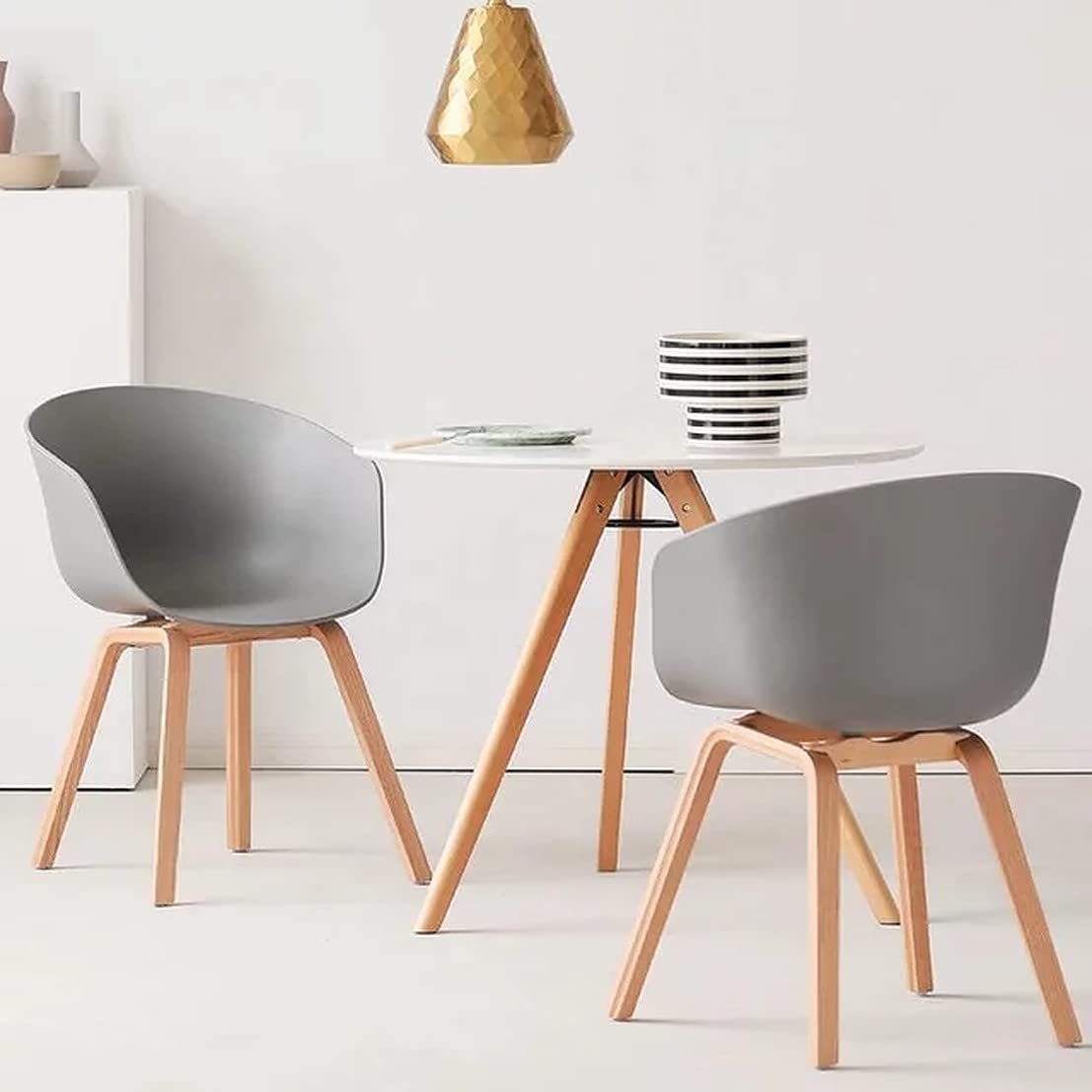 Polypropylene Modern, Designer Chair (Grey) - Set of 2