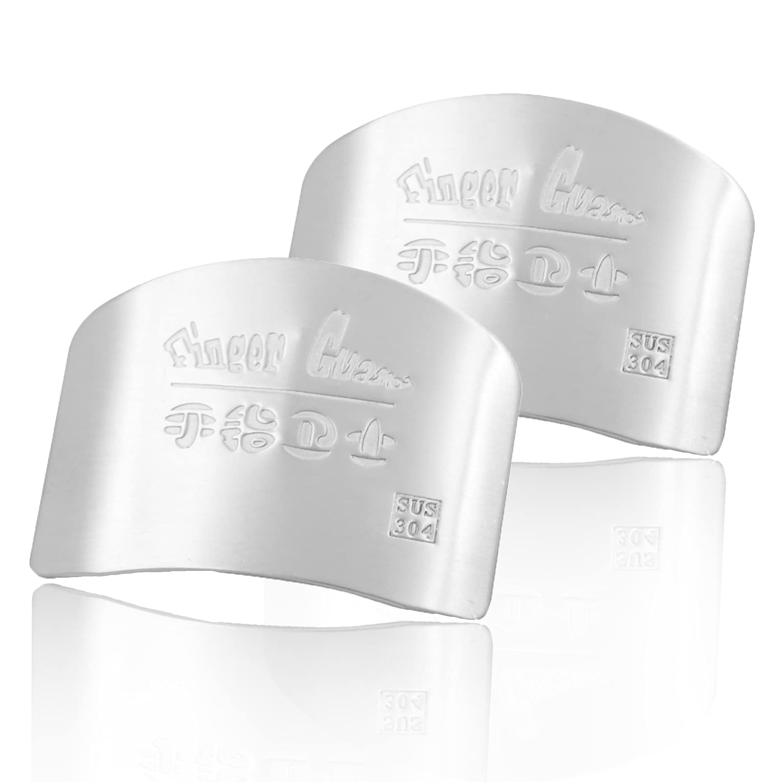 Protege Doigt Cuisine, 2 Pcs Protège-Doigts en acier inoxydable 304 pour éviter de vous blesser lors de la découpe des aliments