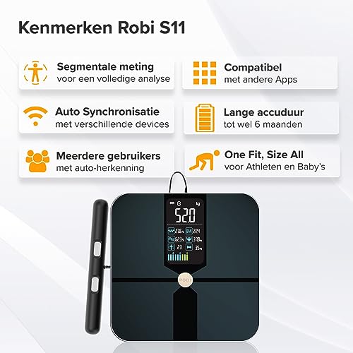 Robi S11 Segmentale Personenweegschaal – Zwart - View 4