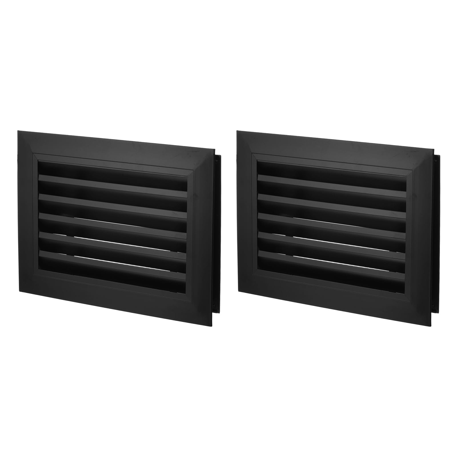 PATIKIL 2Pcs 12" x 8" Grille D'Aération Pour Porte Couvre-Lames Noir