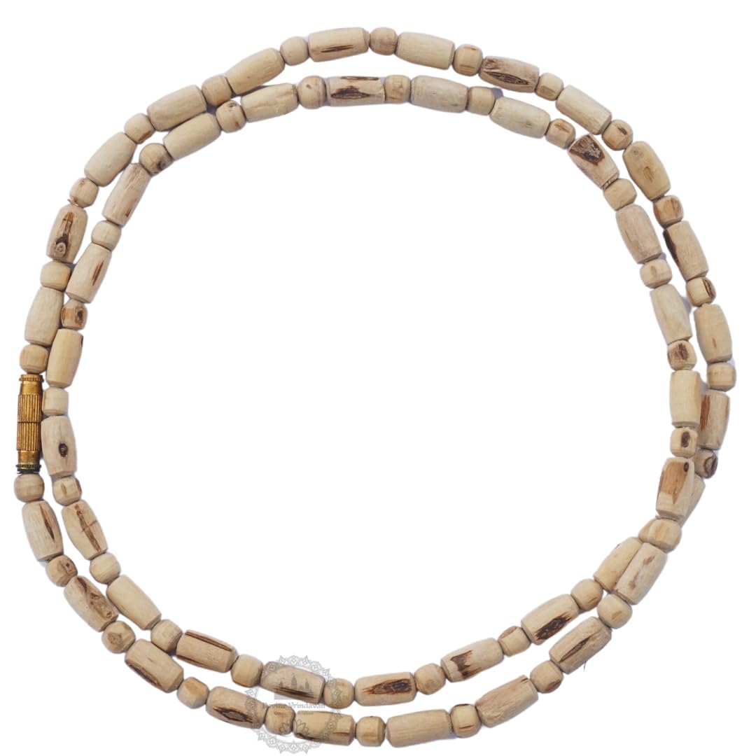 Original Tulsi Kanthi Mala from Vrindavan Dham - Pure Tuls i- Handmade (Round Bead (3-4 mm), Two Round)-image-35