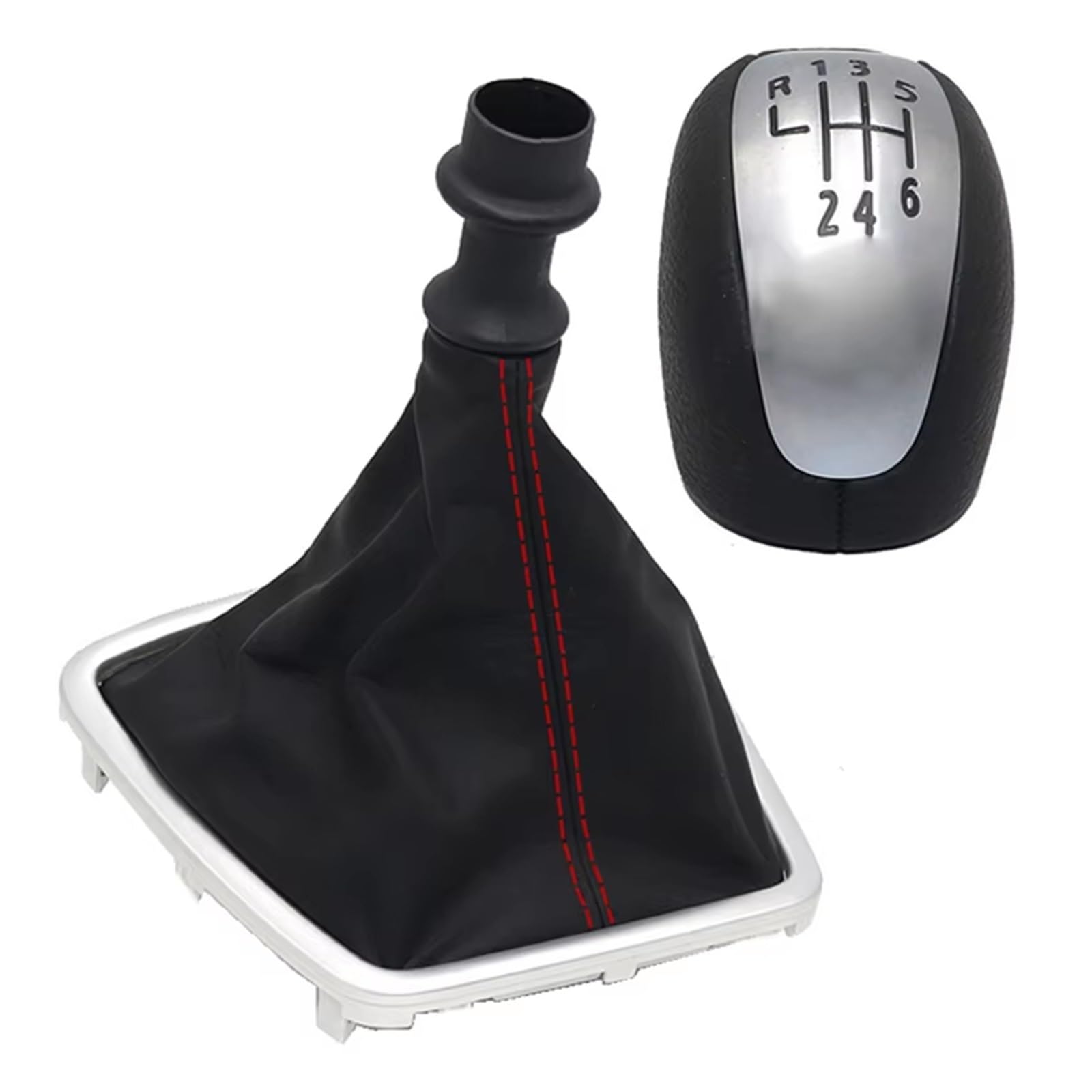 XKOEHXJ Car Gear Shift Knob for Laguna 3 III MK3 2007-2015 Gearbox Handle Gear Lever 6 Speed Stick Shift Knob Boot Gearbox Boot Cover(Type 2)