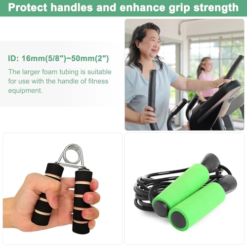 M METERXITY 2er-Pack Rohrisolierung Schaumstoffrohr, 25mm 1 ID 35mm OD 195mm Länge, Weicher Flexibler Schaumstoffschlauch Rohrisolierung für Griffunterstützung/Gitarrenständer/ [Schwarz]