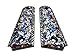 Sri Lanna Mother of Pearl Inlay 1911 Grips Fit with Colt S&W Kimber Springfield Blue Flower