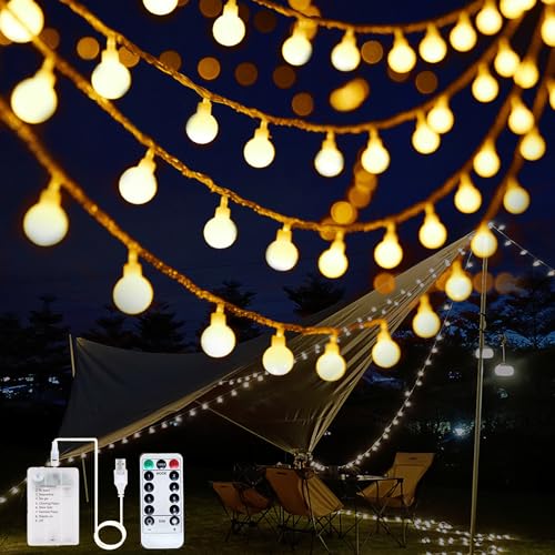 Luci LED a Batteria, 2 in 1 Catena Luminosa 10M 100 LED 【Alimentazione Batteria e USB】 Luci Da Esterno e Interno con 8 Modalità con Telecomando Decorazione per Giardino, Casa, Feste, Balcone, Camera