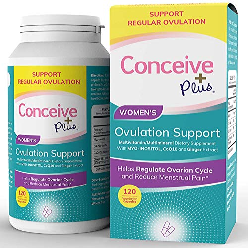 Conceive Plus Ovulation Bundle, Womens Fertility Supplement Prenatal Vitamins and Ovulation PCOS Support Capsules