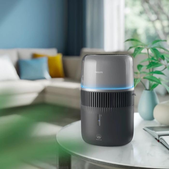 Philips HU5710/03 nawilżacz powietrza, 4,5 l, 56 m², tryb nocny, 3 ustawienia prędkości, Charcoal Grey