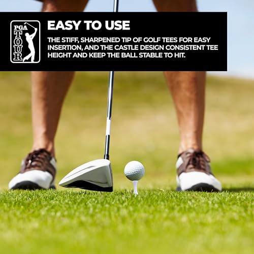 PGA Tour 200 Castle Golf Tees - Red/Yellow/Blue/Pink/Gray - Image 4