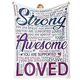 Super Soft Hug Blanket, Get Well Soon Gifts Blanket for Women After Surgery, Inspirational Gifts & Cancer Care Gifts for Women, Thinking of You Gifts for Friend Sister Coworker 50'x60' Rainbow