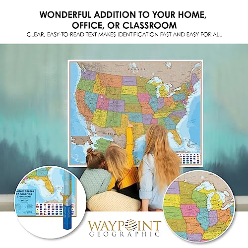 Waypoint Geographic HM02 Blue Ocean Series Usa Wall Map thumb #6