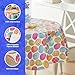 Newbridge Easter Egg Color Explosion Vinyl Flannel Backed Tablecloth, Cheerful Spring Easy Care Vinyl Tablecloth with Flannel Backing, 70 inch Round